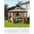 thumbnail image 2 of Garvee 79.5" Foldable Gazebo Tent, Pop Up Canopy Tent with Mosquito Netting, Double-Layer, Khaki & beige, 2 of 11