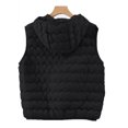 thumbnail image 3 of Lightweight Quilted Vest Jackets for Women with Hood Pocket Casual Warm Outerwear Sleeveless Hooded Puffer Coat (3XL, Black), 3 of 7