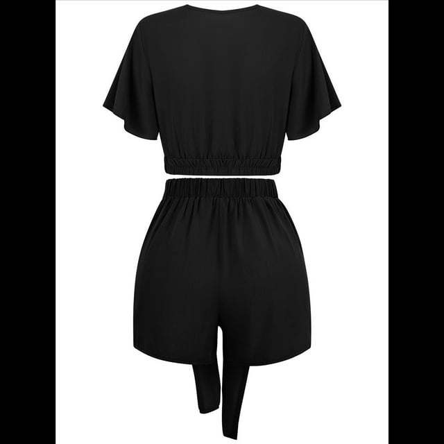 Conjunto Top y Shorts Negro M