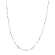 JEWELRY ADDICT 14K White Gold Men & Women's 18" 2.60mm Whisper Paper Clip Chain Necklace