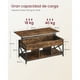 thumbnail image 3 of VASAGLE Mesa de Centro Elevable, Mesa Centro con Compartimentos Ocultos y Estante de Almacenamiento, para Salón, Estructura de Acero, 50 x 120 x (49-62 cm), Marrón Rústico y Negro, 3 of 6
