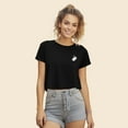 thumbnail image 3 of Dalix Heartly Ghost Embroidered Cropped Flowy Soft Cotton Short Sleeve T Shirt Womens in Black 2XL XX-Large, 3 of 5