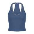 thumbnail image 4 of ClodeEU Women's V Neck Sleeveless Cropped Tank Top ,Casual Summer Crop Top Dark Blue,Women's Plus S, 4 of 8