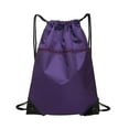thumbnail image 4 of Travel Nylon Drawstring Bag Sack Beach man drawstring backpack Gym Backpack Shoes Bags Purple, 4 of 9