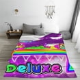 thumbnail image 2 of Lsque Geometry Dash Pattern Fuzzy Fleece Throw Blanket Extra Large,Super Soft,Fluffy and Warm Blankets for Couch,Bed,All Season Use (60"x50"), 2 of 7