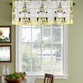 thumbnail image 4 of Lemon Gnomes Valances for Windows, Decorative Rod Pocket Window Valance Curtains, Summer Botanical Fruit Wooden Grain Plaid Short Curtain Drapes for Kitchen/Living Room, 2 Panels, 42" W x 18" L, 4 of 8