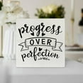 thumbnail image 4 of Zomyto 7x7 In Progress Over Perfection Wooden Box Sign Desk Decor Motivational Wooden Block Plaque, 4 of 6