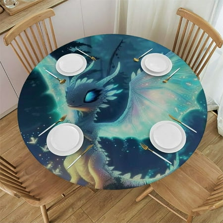 

Dragon Round Table Cover Stain Resistant Tablecloth Kitchen Dining Wedding Parties 100% 42-46