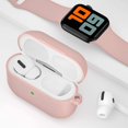 thumbnail image 4 of Funda para Airpods Pro, funda protectora de silicona suave que absorbe los golpes con llavero para Apple Airpods Pro, rosa claro brillar Electrónica, 4 of 6
