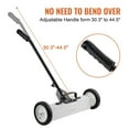 thumbnail image 5 of BENTISM Magnetic Sweeper 18", 45 lbs Capacity Heavy Duty Rolling Magnetic Sweeper with Wheels & Adjustable Long Handle, Rolling Sweeper Lawn Yard Grass with Release Handle, 5 of 9