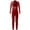 Burgundy, variant on Girls Juniors Mesh Long Sleeve Shiny Rhinestone Decor Dance Gymnastics Jumpsuit