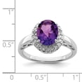 thumbnail image 2 of Sterling Silver Rhodium-plated Amethyst & Diamond Ring QR2886AM, 2 of 2