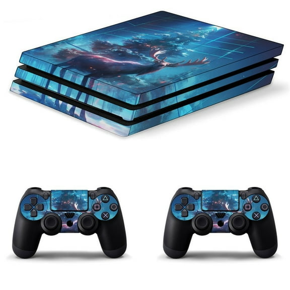 Decal Skin for PS4 Slim / PS4 Pro / PS4, Whole Body Vinyl Sticker Cover for Playstation 4 Console and Controller (Fantasy Christmas Tree Deer)