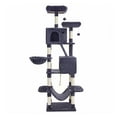 thumbnail image 2 of FEANDREA Multi-Level Plush Cat Tree with Scratching Posts, Perches, Condos, Basket, Hammock and Hanging Toy, Gray, 2 of 8