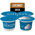 thumbnail image 1 of Oikos Greek Yogurt, Coconut, Blended, 0% M.F, 4x100g, 1 of 6