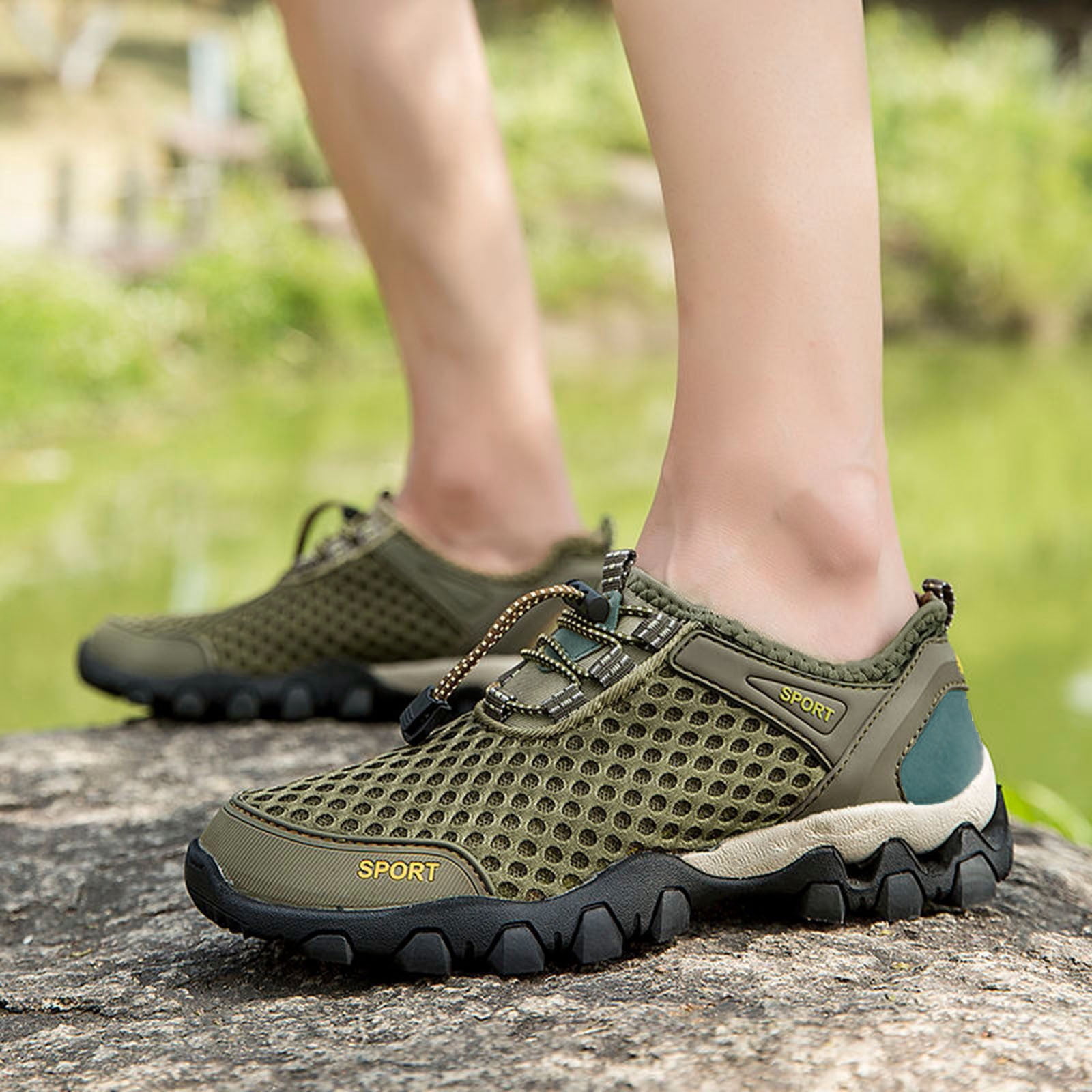 krdevn Barefoot Shoes Women/Men - Men Summer Mesh Breathable Hiking Shoes Walking Shoes Outdoor Travel Shoes Sports Shoes,River Trekking Shoes, Fishing Wader Boots