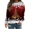 thumbnail image 2 of Chandails d'Automne d'Hiver Grande Taille pour Femmes Chandails de Noël pour Femmes Arbre de Noël Suéter Navideño Mujer Mignon Col Rond Chandails à Capuchon Amusants, 2 of 4