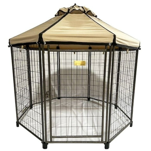 Garden Winds Custom Fit Replacement Canopy Top Cover Compatible with The Advantek  5 Foot Portable Pet Dog Gazebo Kennel Playpen 23405 - Upgraded Performance RipLock 350 Fabric