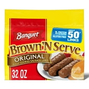 Banquet Brown 'N Serve Original Fully Cooked Sausage Links Frozen Meat, 32 oz, About 50 Count* (Frozen)