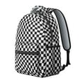 thumbnail image 2 of Black and White Checkered Backpack for School,Cute School Bag,Schoolbag with Adjustable Shoulder Straps & Padded Back,15.3"x11"x7.1".﻿, 2 of 6