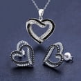 thumbnail image 4 of SmartBy Overlapping Hearts Jewelry Set Black White Rhinestone Hearts Necklace And Earrings Double Heart Pendant Jewelry for Parties Weddings Celebrations, 4 of 6