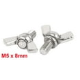 thumbnail image 3 of 304 Stainless Steel Butterfly Wing Nut Metric M5 x 8mm 5pcs, 3 of 5