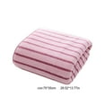 thumbnail image 2 of Striped Fleece Bath Towel Soft Absorbent Quick Dry Non Linting Face Wash Cloth for Home Gym Travel 1-Pack, 2 of 6