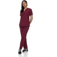 thumbnail image 6 of V Neck Unisex Scrub Set, Top and Pants Lightweight Stretch Fabric for Home Attendant and Nurse Uniform, 6 of 7