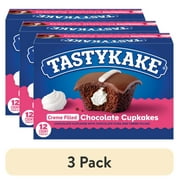 (3 pack) Tastykake Creme Filled Chocolate Cupkakes, 12 Count, 6 Packs of 2 Cupcakes