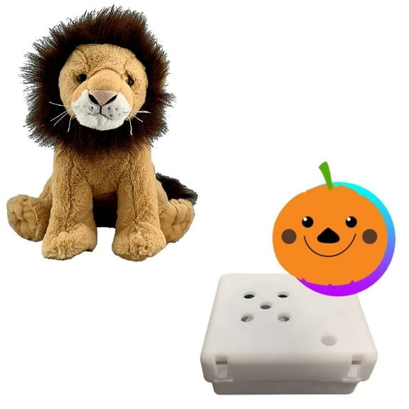 Plush Gear Leo the Lion Plush Toy with Halloween Sound Module, 16" Trick-or-Treat Stuffed Animal