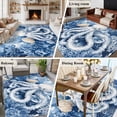 thumbnail image 5 of 5'x8' Area Rugs, White Blue Octopus Coastal Indoor Outdoor Area Rug for Living Room Bedroom, Summer Beach Shell Coral Washable Bathroom Rugs Kitchen Floor Carpet Mats Home Decor Aesthetic, 5 of 8