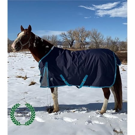 74 in. Kratos Turnout Blanket 1200 Denier with 350 gm Lining Navy