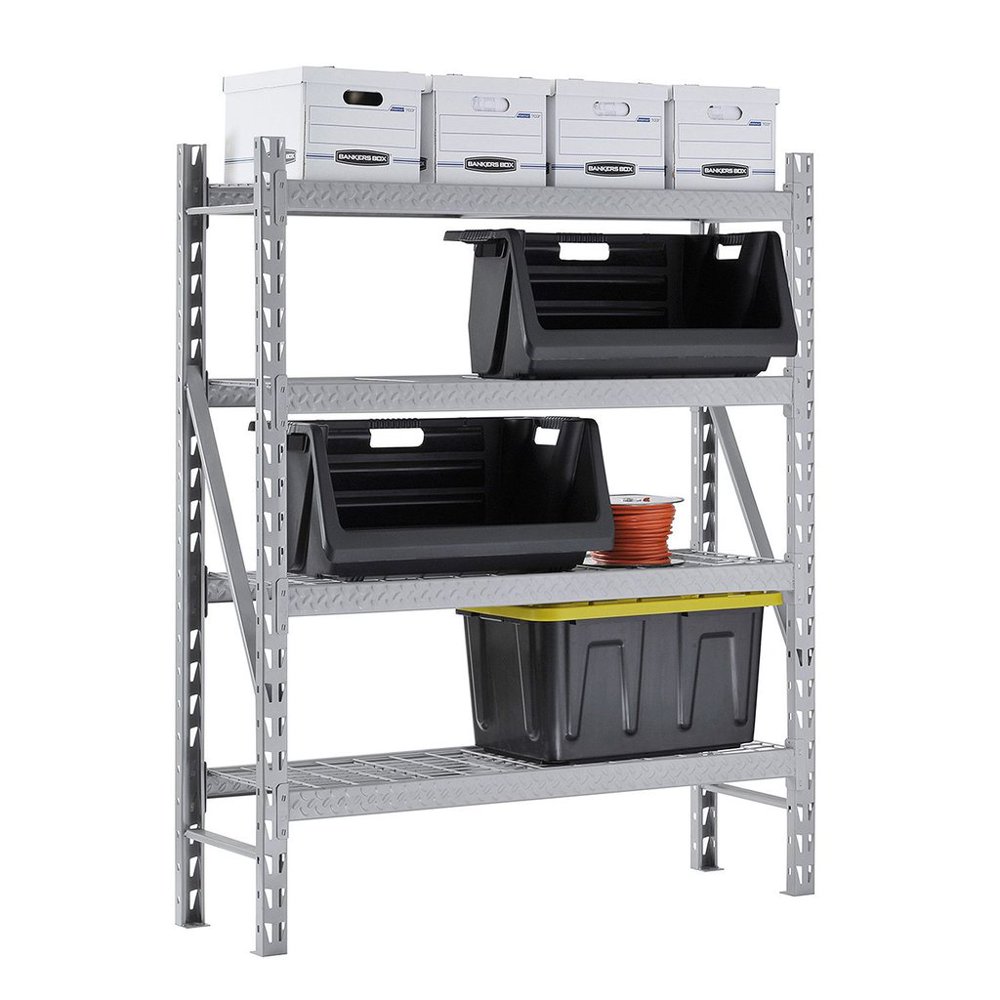 Muscle Rack 60"W x 18"D x 72"H Tread Plate Welded Storage Rack, 8000 lb