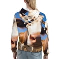 thumbnail image 7 of Cauagu Blue Sky Meadow Cute Cow for Women's Hooded Sweatshirts Pullover Hoodie for Women Fall Workout Sweat Long Sleeve Preppy Sweatshirts-X-Large, 7 of 7