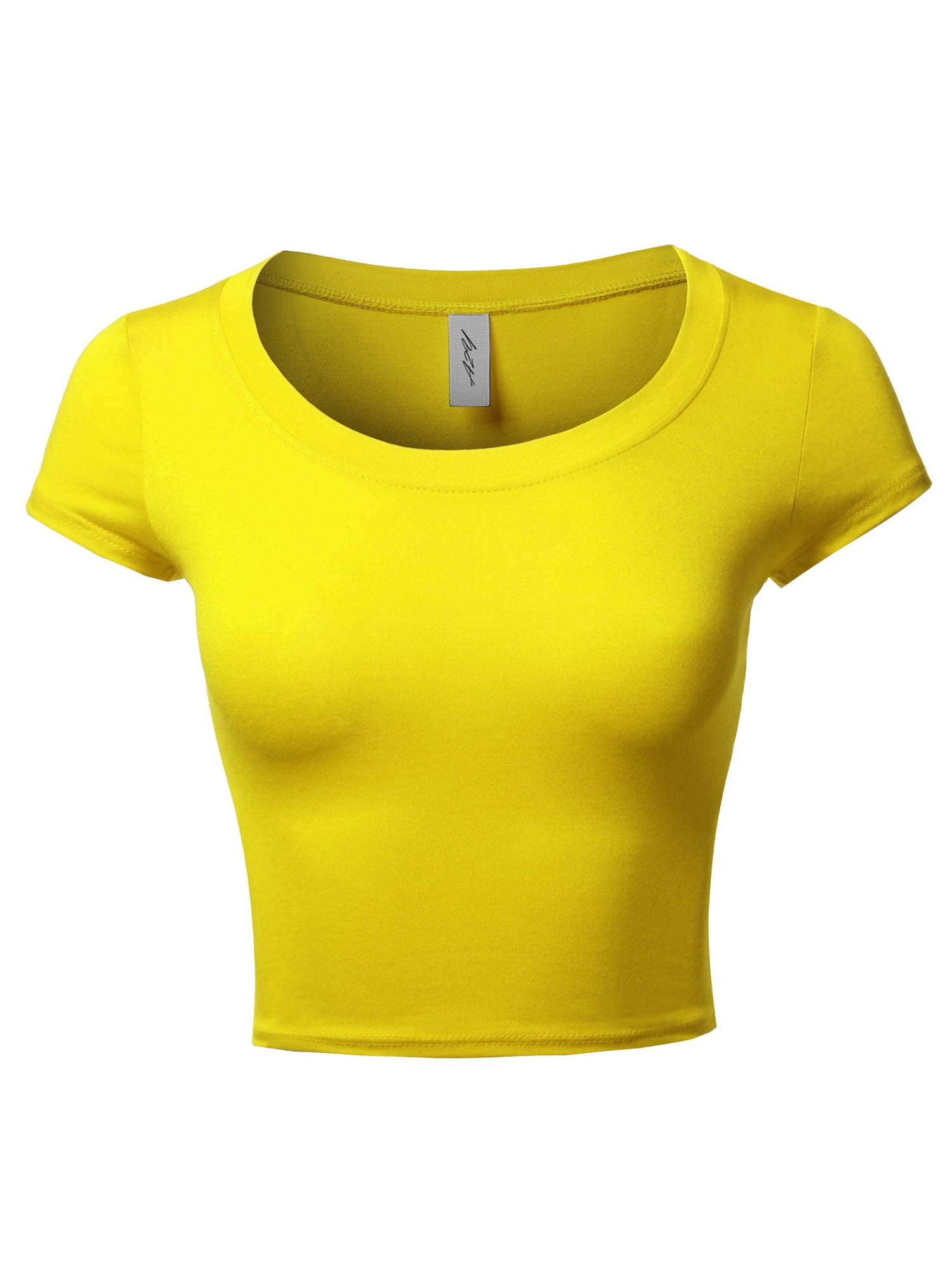 yellow fitted crop top
