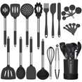 thumbnail image 1 of Silicone Cooking Utensil Set, Non-Stick Kitchen Utensil 24 Pcs Cooking Utensils Set, Heat Resistant Cookware, Silicone Kitchen Tools Gift with Stainless Steel Handle (Gray-24pcs), 1 of 7