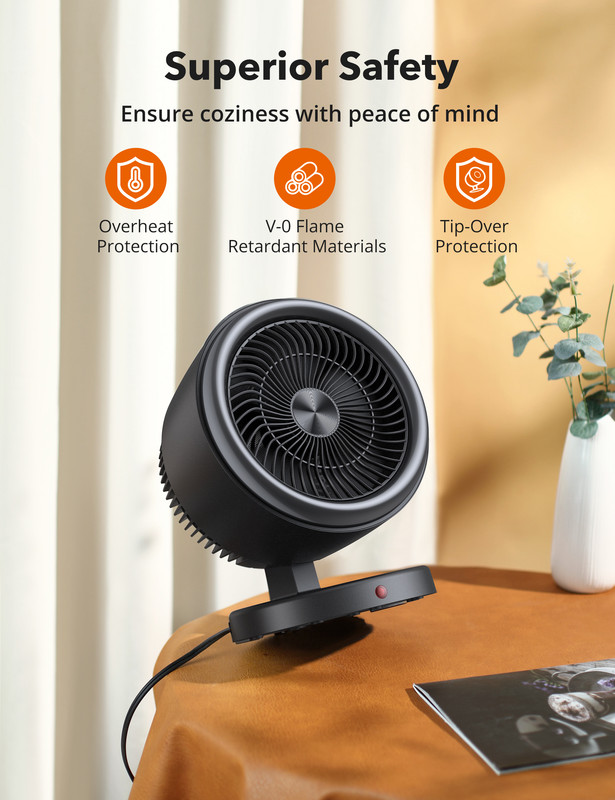 Paris-Rhône 2-in-1 Vortex Heater with Air Circulation Fan, Electric Space  Heater with 2 Heat and Fan Modes, 60°Wide Tilting Angle, Tip-over and  Overheat Protections, Portable Heater for Home Office - Walmart.com
