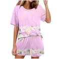 thumbnail image 1 of Conjunto de Pijama de las Mujeres de Moda Casual Color Sólido Casa Manga Corta Cuello Redondo Superior Y Pantalones, Ropa de Salón, 1 of 8
