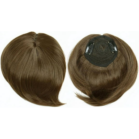 Aorsher Hair Topper Hairpieces for Women Crown Toppers Hairpieces Clip in Hair Topper for Thinning Hair Synthetic Hair Extension 7inch Brown B