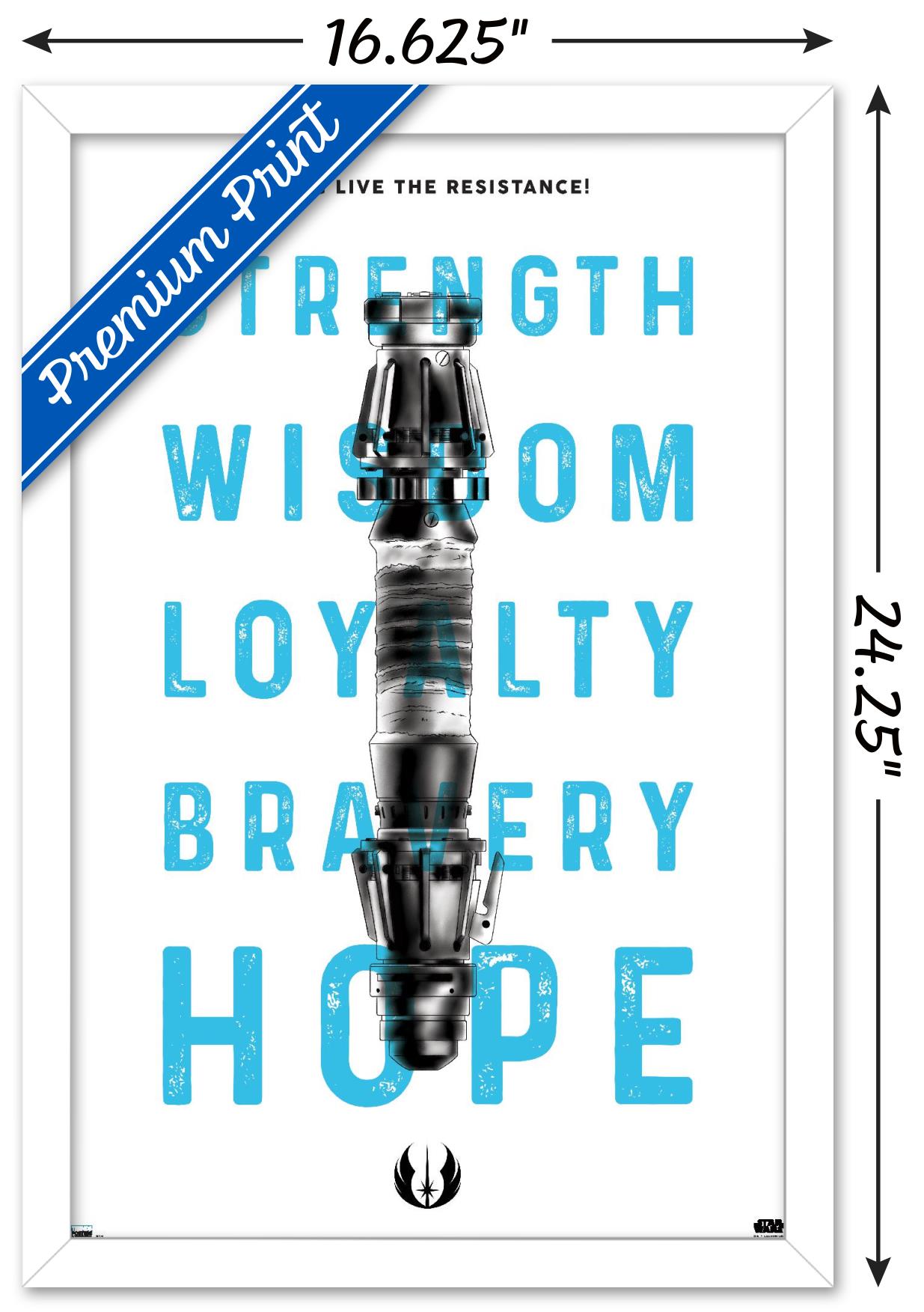 Star Wars: Saga - Lightsaber Text Wall Poster, 14.725" x 22.375", Framed