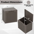 thumbnail image 3 of Gymax Outdoor Storage Box w/Lockable Lid & Wicker-woven Texture for Pool Accessories Brown, 3 of 10