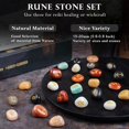 thumbnail image 3 of Crocon Mix Chakra Rune Stones Set Engraved with Elder futhark Crystal Runes Set, Reiki Healing runas for Meditation Chakra Balancing, Rune Stone for Beginners with Crystal Guide & Pouch |15-20 mm, 3 of 8