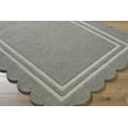 thumbnail image 3 of BoutiqueRugs Chogan Hand Tufted Wool Natural Fiber Area Rug with Scalloped Edges - Contemporary Geometric Bordered Solid Color Carpet for Living Room, Bedroom - Stone Gray, Ivory - 5' x 7'6", 3 of 6
