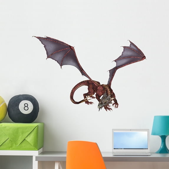 Red Dragon Wall Decal by Wallmonkeys Peel and Stick Graphic (36 in W x 24 in H) WM37379