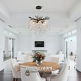 thumbnail image 4 of Modern Tree Branch Crystal Chandelier Luxury Black Crystal Pendant Lighting 18" Contemporary 6-Light Chandeliers for Dining Room Kitchen Bedroom Living Room, 4 of 9