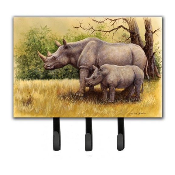 Rhinoceros by Daphne Baxter Leash or Key Holder