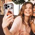 thumbnail image 4 of iPhone 17promax Case with Ring Stand 360°Ring Holder Kickstand [Support Magnetic Car Mount] Luxury Rose Gold Plating Edge Slim Shockproof Protective Phone Case Cover for iPhone 17promax, Orange, 4 of 6