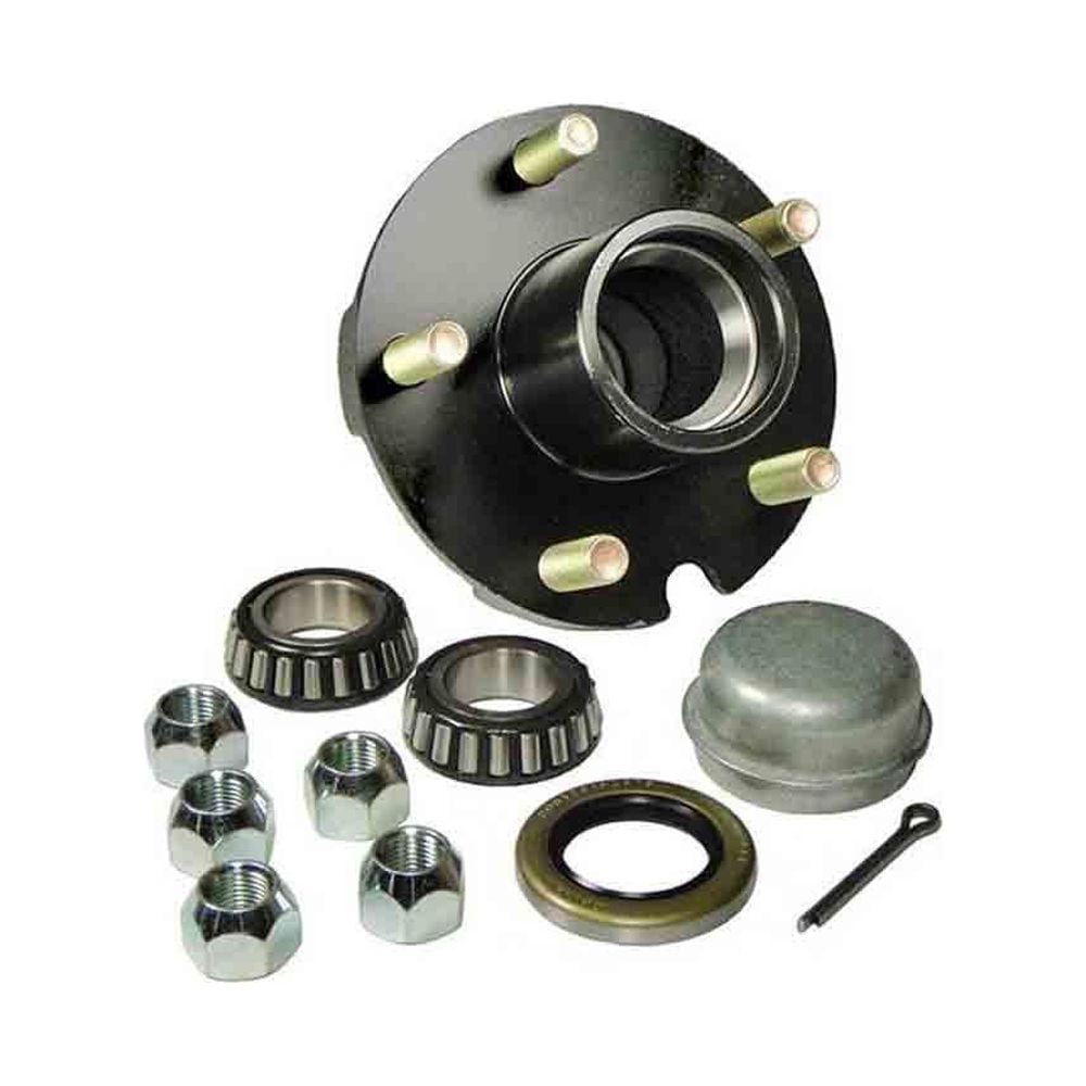 Hub Assembly (BT150A-22-A) - 5-Bolt On 4-1/2" Studded Trailer Hub (Shorty - 3-1/2") For 1-1/16 Inch Straight Axle Spindle