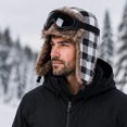 thumbnail image 4 of TKKCS Unisex Winter Plaid Trapper Hat with Matching Goggles Ear Flaps Faux Fur Warm Windproof Ski Hat Gray Free Size, 4 of 6