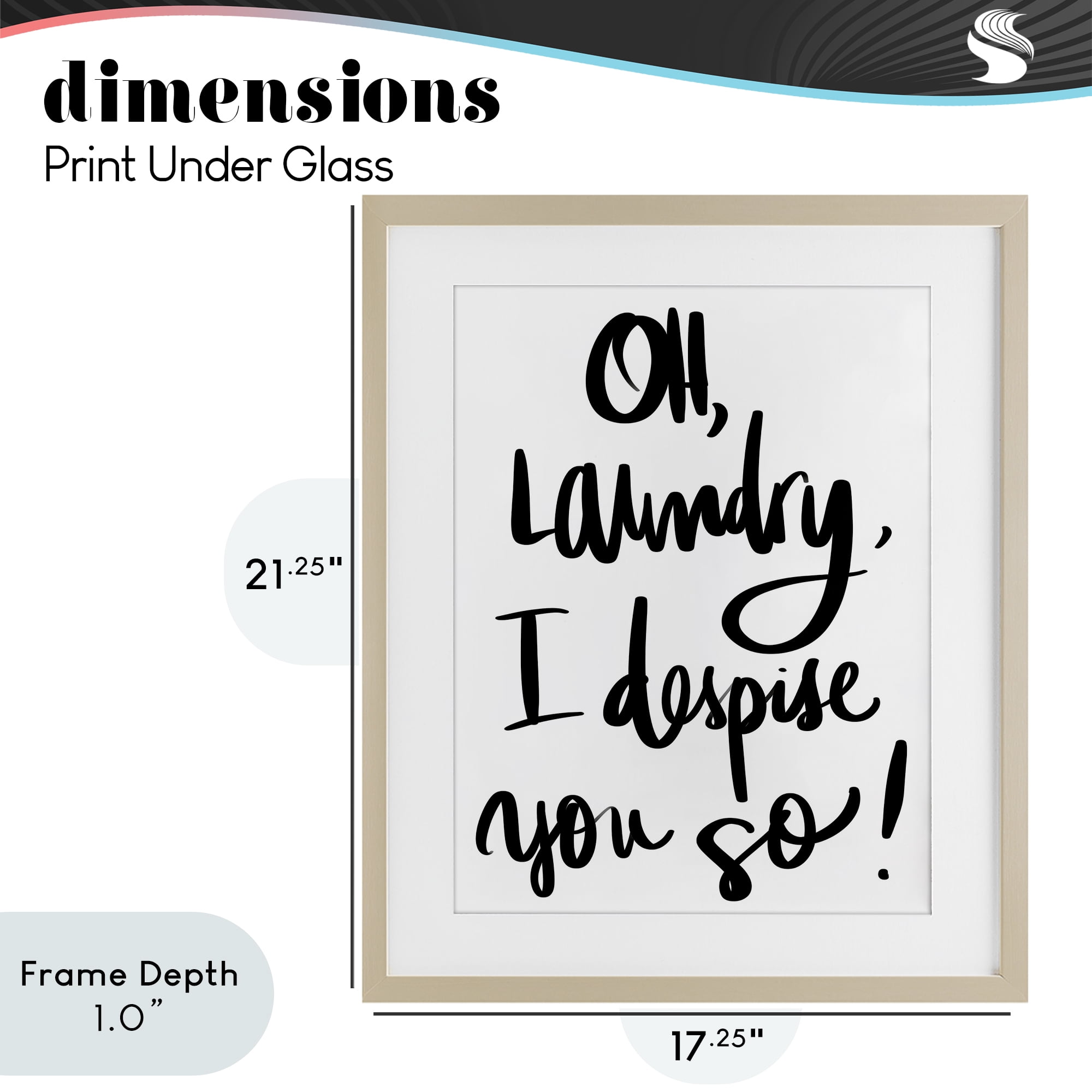 Stupell Industries Laundry I Despise You Birch Framed Print Under Glass, design by SD Graphics Studio